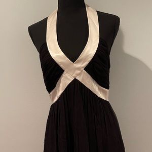 Dress: Holiday Gathering / Date / Dinner occasion. Black with white halter